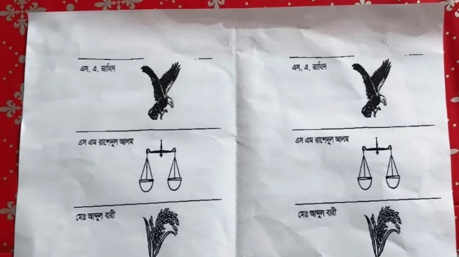 Photocopies of 272 ballot papers distributed in Joypurhat, 3 held