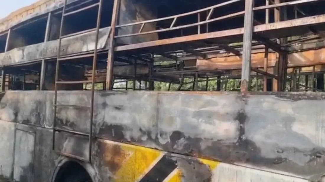 Nine killed as tourist sleeper bus catches fire in India