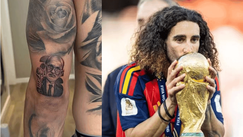 Cucurella keeps his word, gets coach's tattoo after World Cup win