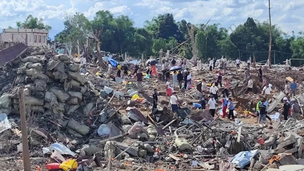 55 killed in massive explosion near China border in Myanmar