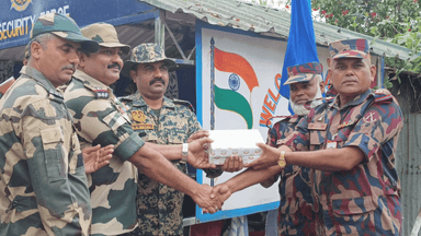 BGB-BSF exchange sweets on Hili border to mark Eid