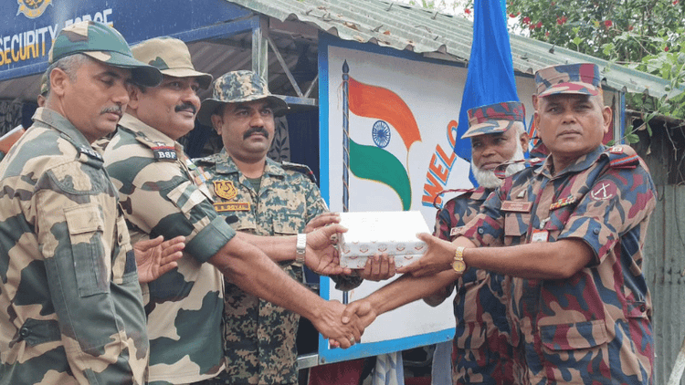 BGB-BSF exchange sweets on Hili border to mark Eid