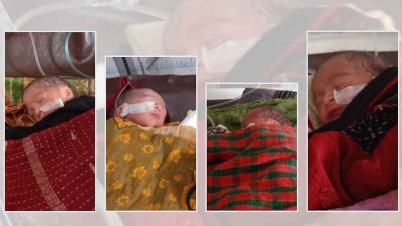 Woman gives birth to quadruplets in Bogura