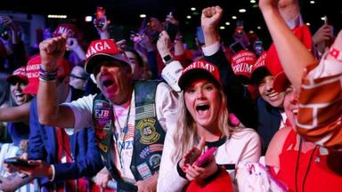 Trump nears victory as supporters celebrate in Florida