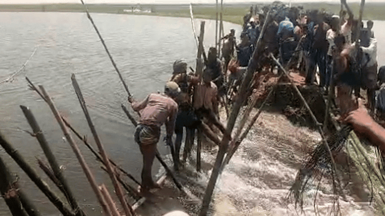 Floodwater enters Sunamganj haor as embankment breaks