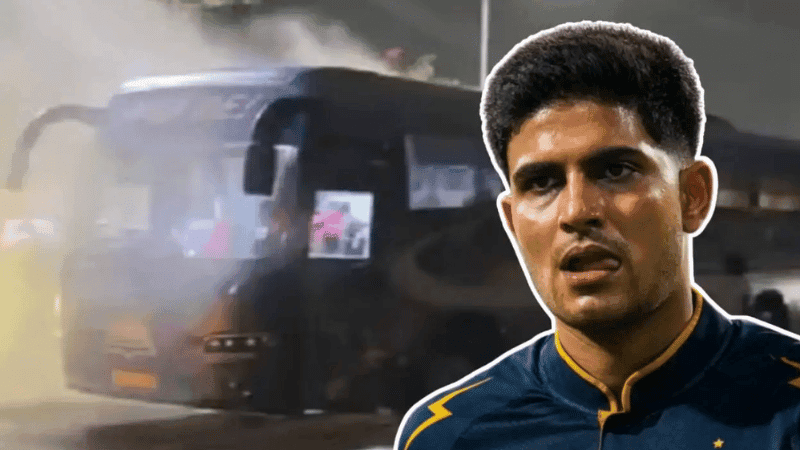 Gujarat's bus catches fire after losing in final