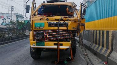 2 killed as truck crashed into bus in Savar