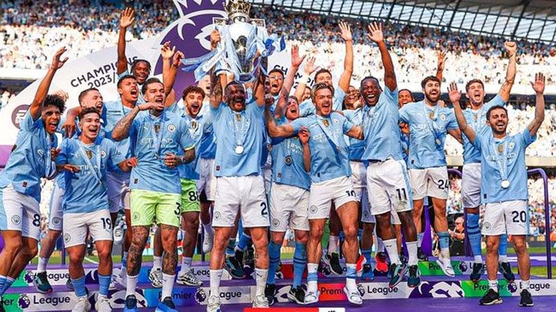 Man City sets new record with 4th consecutive Premier League title