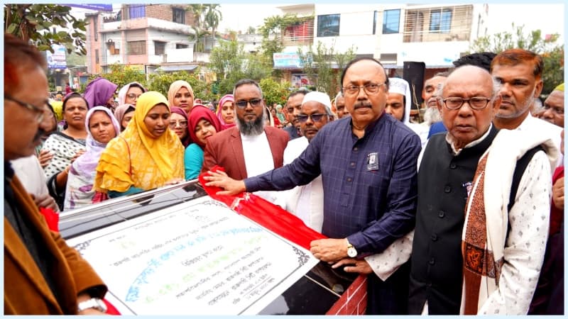 Mayor Khairuzzaman Liton inaugurates construction work of Rajshahi flyover