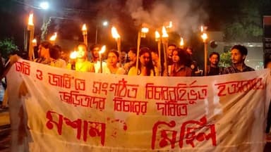 JU students hold torchlight procession protesting recent killings