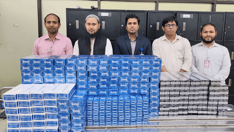 223 cartons of cigarettes, 44 vapes seized at Shahjalal Airport