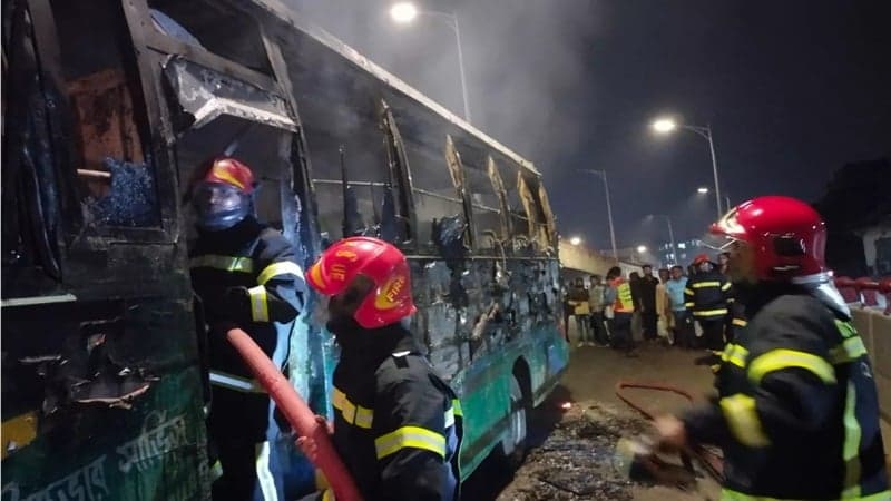Bus set on fire in capital ahead of 48-hr countrywide hartal