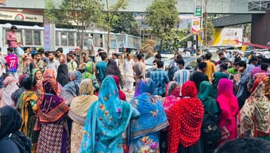 Mirpur-10 blocked as garment workers stage wage protest