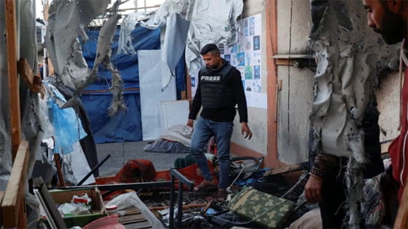 Israeli attack on tent housing journalists in Gaza kills 2, wounds 7