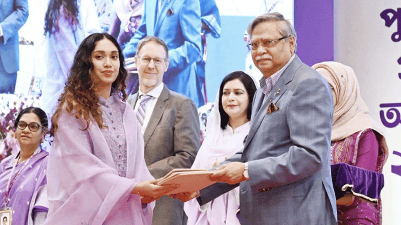 Zaima Rahman receives posthumous award for Khaleda Zia
