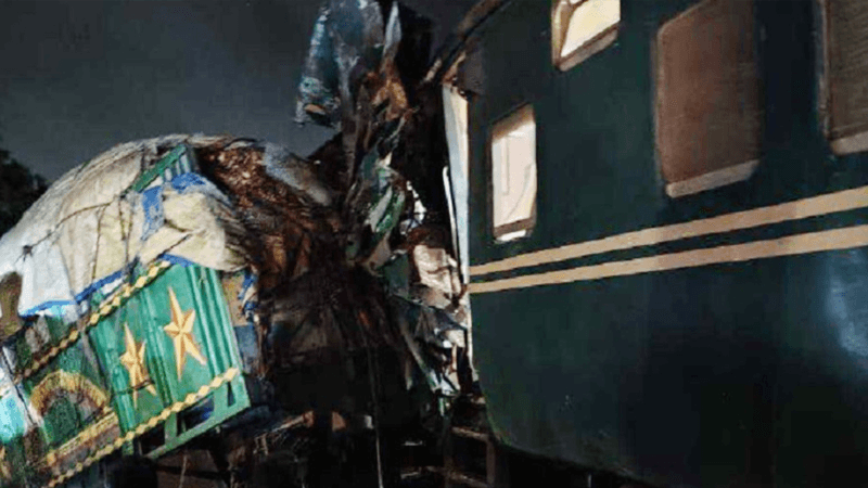 2 killed as train hits truck in Gazipur