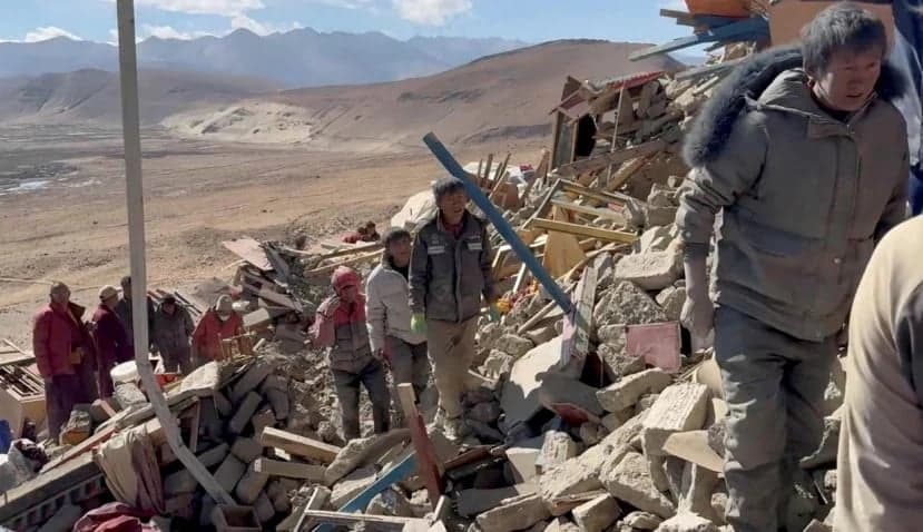 Magnitude-7 earthquake hits China’s Tibet, killing at least 16 and 339 houses collapse
