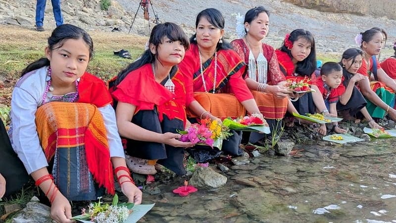 Baisabi festival begins with flowers floating in Sangu River