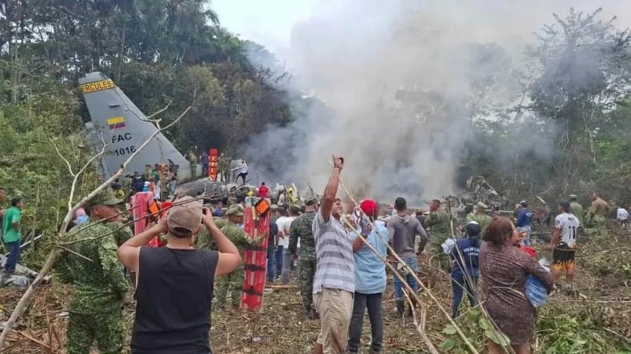 Colombia military plane crashes killing dozens