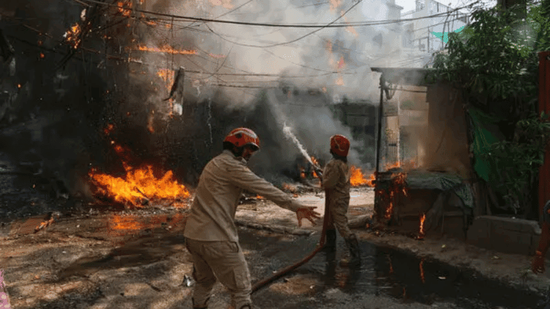 At least 21 dead in major fire at restaurant and hotel in Delhi