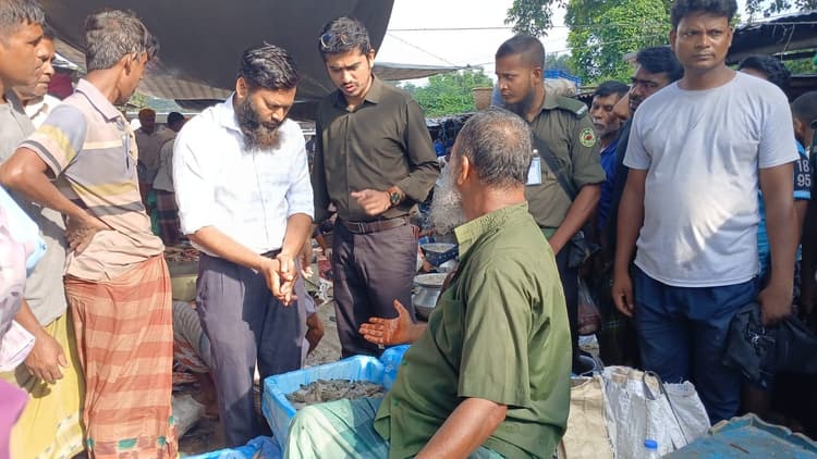 Shrimp seller fined for mixing jelly into fish in Rajshahi