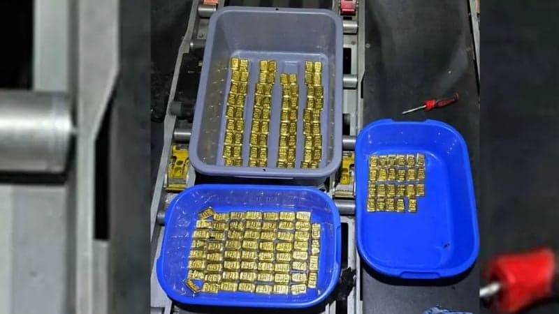 153 gold bars recovered from aircraft cargo compartment at HSIA