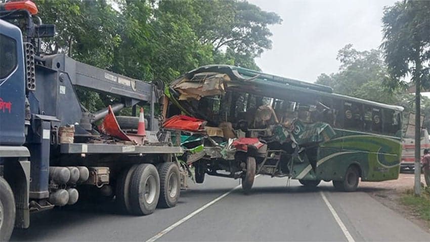 Bus rams parked trucks in Gopalganj; 2 killed