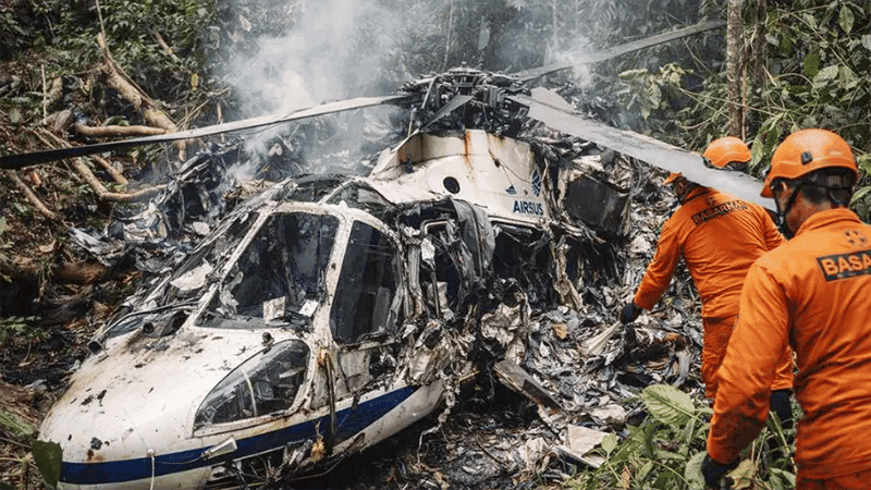 Helicopter crashes in Indonesia, all eight on board killed