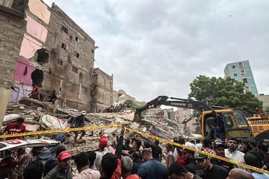 14 killed as five-story building collapses in Karachi, many feared trapped