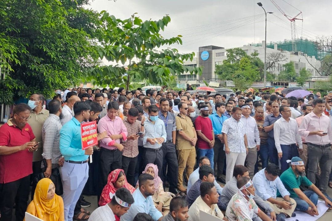 NBR employees stage ‘shutdown’ protest outside headquarters