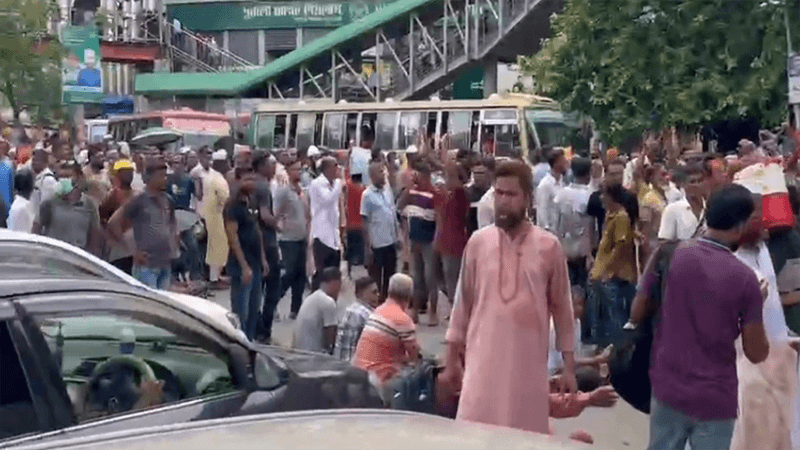 Dismissed BDR members block Shahbagh intersection