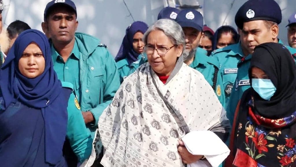 Dipu Moni produced before court in three cases, no lawyer present