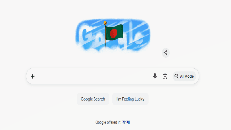 Google Doodle features Bangladesh flag on Independence Day
