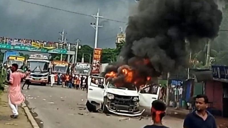 AC Land's car torched in Cumilla, 50 injured