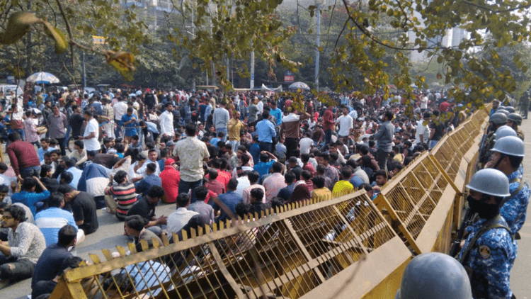 Chhatra Dal holds 2nd day of sit-in protest outside Election Commission
