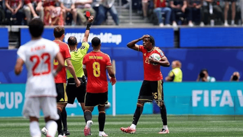 Ngoy red card Costs 10-man Belgium