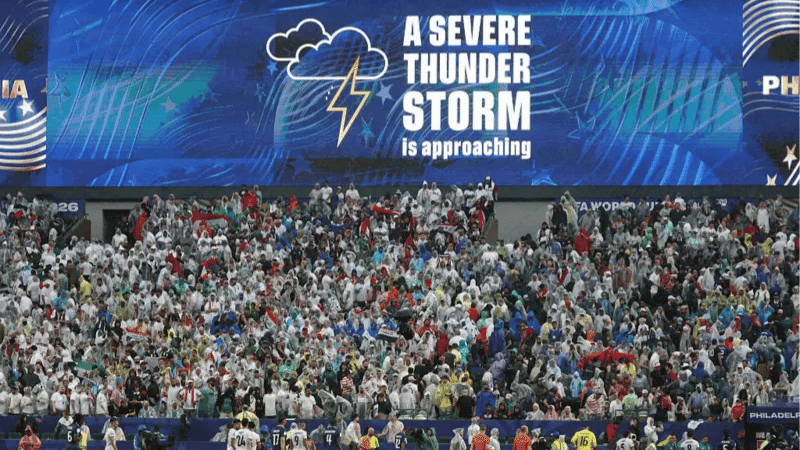 Storm forces France-Iraq World Cup clash to extended delay