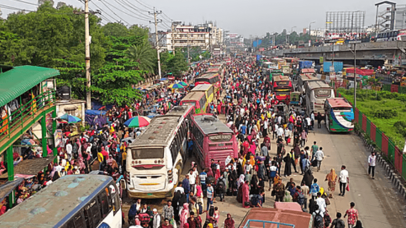Eid rush triggers 25Km traffic snarl on Dhaka-Tangail highway