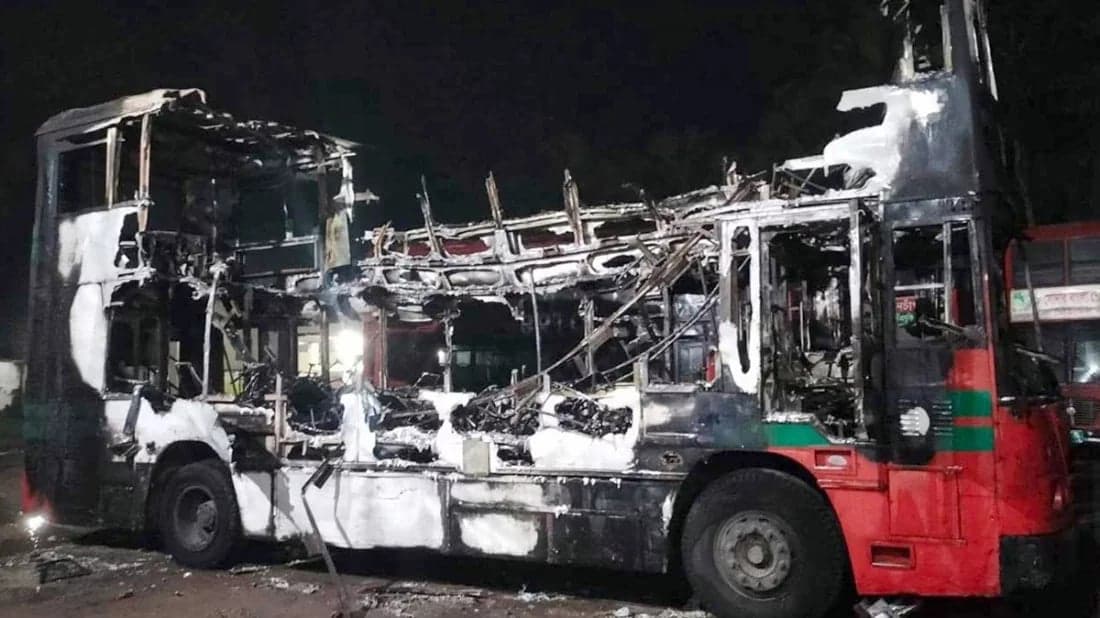Two BRTC buses torched in Noakhali