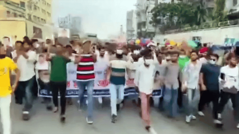 Jubo League stages flash march in Kaliakair, Jubo Dal holds counter-rally