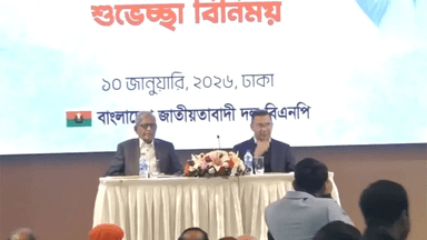 Tarique Rahman exchange greetings with journalists in Dhaka 