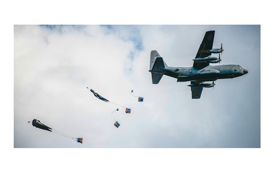 US military aircraft airdrop thousands of meals into Gaza